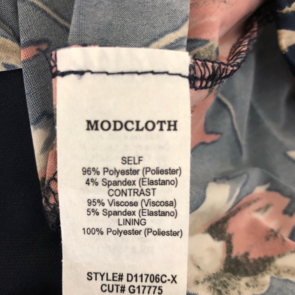 ModCloth Blue Floral Faux Wrap Jersey Dress - Picture 8 of 8
